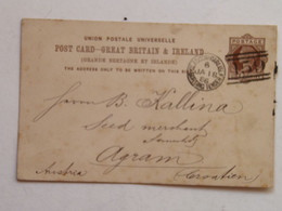 Postcard Glasgow Jan 18 86 -> Agram - Lettres & Documents