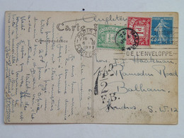 Postcard Of Paris 6. IV 22 -> Balham 7 Ap 22 Porto 1/2 Porto 1 Postage Due Halfpenny One Penny - Andere & Zonder Classificatie