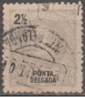 PONTA DELGADA  (Açores) - 1897,  D. Carlos I.  2 1/2 R.   D.11 3/4 X 12  (o)   MUNDIFIL   Nº 13 - Ponta Delgada