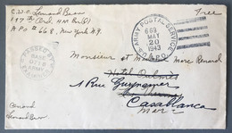 France, WW2, US ARMY - APO 668 Bureau De CASABLANCA, Maroc 20.5.1943 - (W1042) - WW II