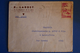 L7 MAROC BELLE LETTRE 1947 PAR AVION CASABLANCA POUR ST FELIX FRANCE  T.P SEUL +AFFRANCH INTERESSANT - Covers & Documents
