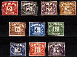 GRANDE-BRETAGNE - TAXES N° 43/52* - SERIE COMPLETE. - Postage Due