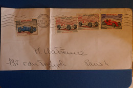 C MONACO  BELLE LETTRE 1967 POUR PARIS FRANCE+SERIE VOITURE  +AFFRANCH PLAISANTNT - Storia Postale