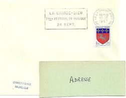 LOIRE / HAUTE - Dépt N° 43 = LA CHAISE DIEU 1967 =  FLAMME Codée = SECAP  ' 2eme FESTIVAL DE MUSIQUE ' - Abbeys & Monasteries