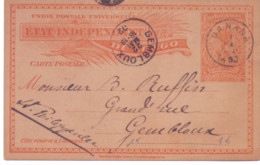 Congo Belge Entier N° 15 Oblitéré Banana 1902 - Interi Postali