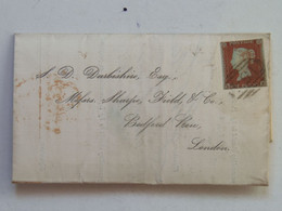 Letter + Cover 1853 One Penny - Briefe U. Dokumente
