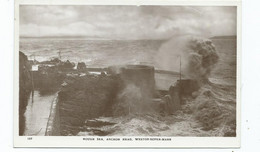 Somerset Postcard Rough Sea Weston Super Mare Anchor Head H.j. Series Unused - Weston-Super-Mare