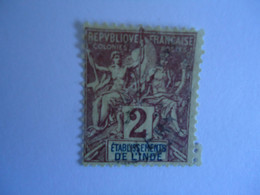 INDIA  FRANCE USED      STAMPS - Andere & Zonder Classificatie