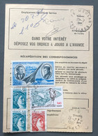 France, Divers PA Et Sabine Sur Ordre De Réexpédition Temporaire - TAD MEULAN 1981 - (B3553) - 1961-....