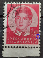 KING PETER II-1.75 D-ERROR-DOT-YUGOSLAVIA-1935 - Non Dentellati, Prove E Varietà