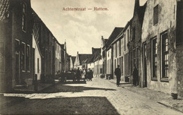 Nederland, HATTEM, Achterstraat Met Volk (1910s) Ansichtkaart - Hattem