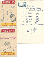 Facture 1/2 Format 1953 & 2 Facturettes / 70 POLAINCOURT /  Café Epicerie DUMONT GOUX / Pub PERNOD 45 - ... - 1799