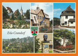 AK DDR Erla-Crandorf 1990 MBK Wappen Kirche Postmeilensäule Thälmann-Denkmal - Bild Und Heimat Reichenbach - Schwarzenberg (Erzgeb.)