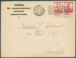 10 Centimes PELLENS (paire) Obl. Mécanique BRUXELLES DEPART Sur Lettre Du 16-XI-1918 Vers Schaerbeek. - 17385 - Other & Unclassified