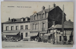 Carte Postale Maromme Place De La Demi Lune Café De La Station Des Tramways / Café De La Demi Lune 1910 - Maromme