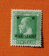 Nouvelle Zélande - New Zealand - Timbre NEUF 1/2D Vert Surchargé " WAR STAMP" - Neufs