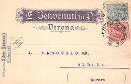 11321" ETTORE BENVENUTI FU P.-VERONA"-CARTOLINA SPEDITA 1919 - Magasins