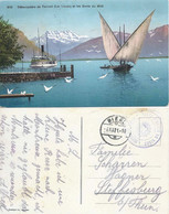 Feldpost AK  "Débarcadère De Territet"  (Place D'Armes De Bière)             1921 - Postmarks