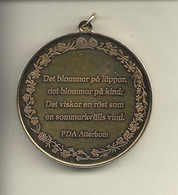 Suéde Médaille En Vermeil Avec Poème Suédois / Suéde Medal In Vermeil With Poem In Swedish Gilded 24 Carats PDA Atterbom - Zonder Classificatie