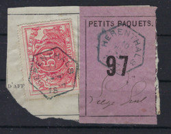 SP 11 / TR 11 Fragment Met Etiquette PETITS PAQUETS : Nr. 97 HEXAGONALE Stempel HERENTHALS > LIEGE ! LOT 269 - Documenten & Fragmenten