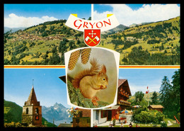 GRYON - Multivues - Ecureuil - Edit. PERROCHET - 1974 - Gryon