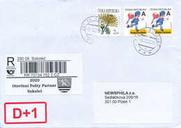 Czech Rep. / Comm. R-label (2020/50) Sokolec: Opening Of The Post Office (Post Partner) Sokolec (sokol = Falcon) (X0358) - Storia Postale