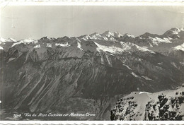 02 - 2021 - SUISSE - CANTON DE VAUX - MONTREUX  -CPSM PF NB - Vue Du Mont Lachau Sur Montana Crans - Crans