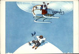 ILLUSTRATEURS - SAMIVEL - Ski - Sports D'hiver - Carte Moderne - Hélicoptère - Samivel