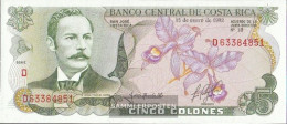 Costa Rica Pick-number: 236e (1992) Uncirculated 1992 5 Colones - Costa Rica