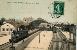 Châlons Sur Marne * Intérieur De La Gare * Train Locomotive * Ligne Chemin De Fer De La Marne - Châlons-sur-Marne