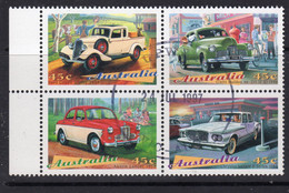 Australia 1997 Classic Cars Block Of 4, Used, SG 1667/70 - Used Stamps