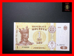 MOLDOVA 1 Leu 2002  P. 8  " Lucky Serial  978888 "   UNC - Moldavië