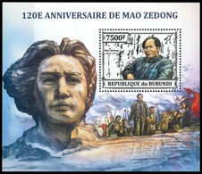 BL621** (2578) - 120è Anniversaire / 120e Verjaardag / 120. Jahrestag / 120th Anniversary - Mao Zedong - BURUNDI - Mao Tse-Tung