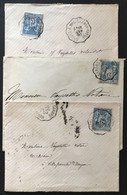 France Type Sage - Lot De 3 Enveloppes - TAD Convoyeurs Cahors - (B3459) - 1877-1920: Periodo Semi Moderno