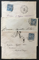 France Type Sage - Lot De 3 Enveloppes - TAD Convoyeurs Cahors - (B3459) - 1877-1920: Période Semi Moderne