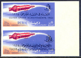 DUBAI 1964 Launch Of American Satellite Ranger U/M MISPLACED + DOUBLE OVERPRINT - Dubai