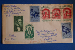 L9 USA  BELLE LETTRE 1960 DETROIT POUR LAGOO NIGERIA+ AFFRANCH. PLAISANT - Lettres & Documents