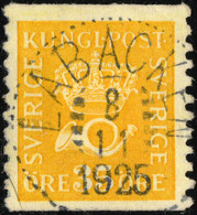 SUÈDE / SWEDEN / SVERIGE - " LABACKEN " (1925) Ds On Facit 157 35ö Yellow T.II - Gebruikt