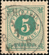 SUÈDE / SWEDEN / SVERIGE - " STOCKHOLM  I.TUR " (1890) Ds Facit 43e/Mi.32 Emerald - Oblitérés