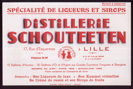 B083 -  BUVARD - DISTILLERIE SCHOUTEETEN 17, Rue D'Esquermes à LILLE - Liqueur & Bière
