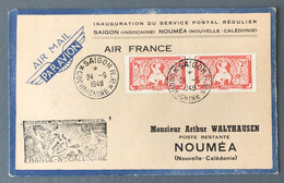 Indochine Enveloppe Inauguration Du Service Postal Régulier SAIGON-NOUMEA 24.9.1949 - (B3578) - Briefe U. Dokumente