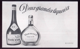 B058 -  BUVARD - DEUX GRANDES LIQUEURS - VIEILLE CURE - MABORANGE - Liqueur & Bière
