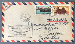 Nouvelle Calédonie - 1ere Liaison Aérienne NOUMEA-SAIGON, Via Sydney (Air France, Voyage D'étude) 8.12.1948 - (B3582) - Brieven En Documenten