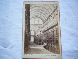 Photo N&B Galerie Vittorio Emanuele Milan Cliché P. Pozzi11X16 Cm Sur Carton - Old (before 1900)