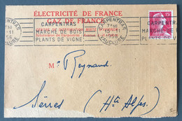 France N°1011 Sur Carte EDF-GDF - 15.11.1958 - 2 Photos - (B3597) - 1921-1960: Période Moderne