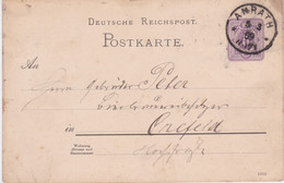 Germany-1889 5 Pf Violet PS Postcard H&G 12 Single Circle 24 Mm Anrath Postmark On Cover To Crefeld - Storia Postale