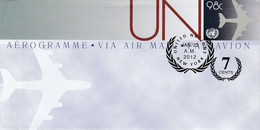 NATIONS UNIES 2012 AEROGRAMME FDC 98 CENTS - Brieven En Documenten