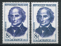 20997 FRANCE N°1146a**/46*(Maury) 8F. Lagrange : Sans Le Bleu-vert + Normal   1958  TB - Neufs