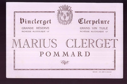 B890 - BUVARD  - VINCLERGET - Marius CLERGET  POMMARD - Liqueur & Bière