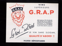 B904 - BUVARD  -   VINS SUPERIEURS  G.R.A.P.  14000 Dépositaires - Liquore & Birra